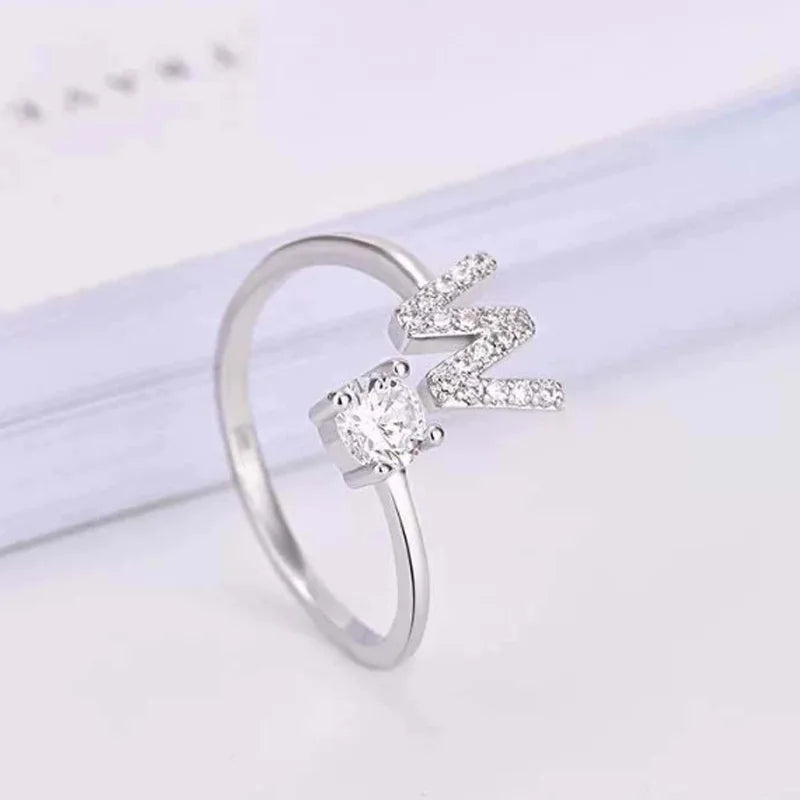26 Letter Open Finger Rings A-Z Jewelry