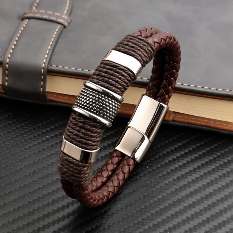 1818 Vintage Multilayer Brown Genuine Leather Men